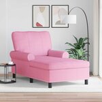 vidaXL Chaise longue avec coussin Rose 91 x 157 x 91 cm tissu