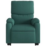 vidaXL Fauteuil inclinable de massage Vert foncé Tissu