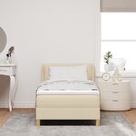 vidaXL Lit à ressorts avec matelas  crème  100 x 200 cm  tissu
