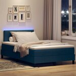 vidaXL Lit à ressorts avec matelas avec LED Bleu 120 x 200 cm tissu