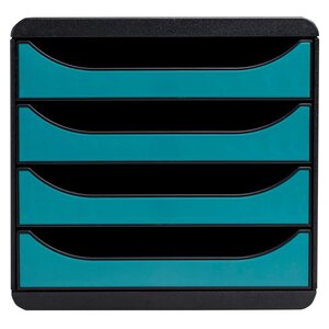 Module De Classement Big Box 4 Tiroirs Skandi - Bleu Pacifique - Exacompta