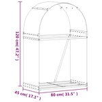 vidaXL Porte-bûches marron clair 80x45x120 cm acier galvanisé