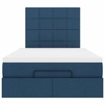 vidaXL Cadre de lit ottoman avec matelas bleu 120x190 cm tissu