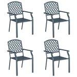 vidaXL Chaise 4 Pièces Anthracite 56 x 65 x 89cm Acier