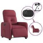 vidaXL Fauteuil inclinable électrique Rouge bordeaux Tissu