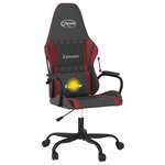 vidaXL Chaise de jeu de massage Noir et rouge bordeaux Similicuir