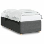 vidaXL Cadre de lit Gris foncé 90x190 cm Tissu