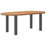vidaXL Table à manger marron clair bois de chêne massif ovale