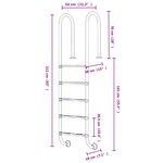 vidaXL Échelle de piscine 54x38x211 cm acier inoxydable 304