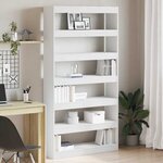 vidaXL Bibliothèque Blanc Bois d'ingénierie