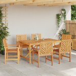 vidaXL Ensemble de salle à manger de jardin en bois massif d'acacia de 6 pièces