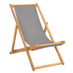 vidaXL Chaise de plage Gris clair Bois de teck massif