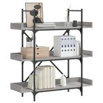 vidaXL Bibliothèque à 3 niveaux sonoma gris 100x33x108 5 cm