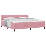 vidaXL Lit à ressorts avec tête de lit Rose 200 x 200 cm Velours