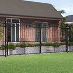 vidaXL Portail et sommet de lance Noir 406x223 cm Acier enduit poudre