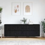 vidaXL Buffets 3 Pièces Chêne noir 180 x 35 x 70 cm Bois d'ingénierie