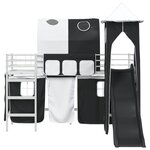 vidaXL Lit mezzanine pour enfants Blanc et Noir 74 5 x 190 cm Métал
