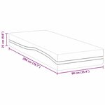 vidaXL Matelas Blanc et Gris 90 x 200 cm Mousse à Mémoire