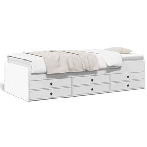 vidaXL Lit de jour avec tiroirs sans matelas blanc 90x190 cm