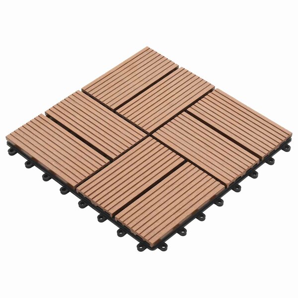 vidaXL Carreau de terrasse 11 pc Marron 30 x 30 cm WPC