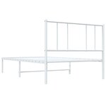 vidaXL Cadre de lit métal avec tête de lit blanc 75x190 cm