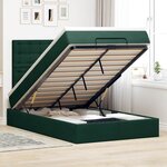 vidaXL Cadre de lit ottoman avec matelas vert foncé 120x190 cm velours