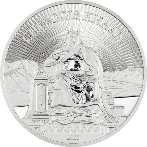 Monnaie CHINGGIS KHAAN 1 Oz Argent 500 Togrog Mongolia 2026
