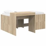 vidaXL Lit haut pour enfants avec bureau Chêne Sonoma
