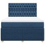 vidaXL Sommier à lattes de lit avec matelas Bleu 160x200 cm Tissu
