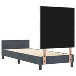 vidaXL Cadre de lit avec tête de lit Gris foncé 80 x 200 cm Velours