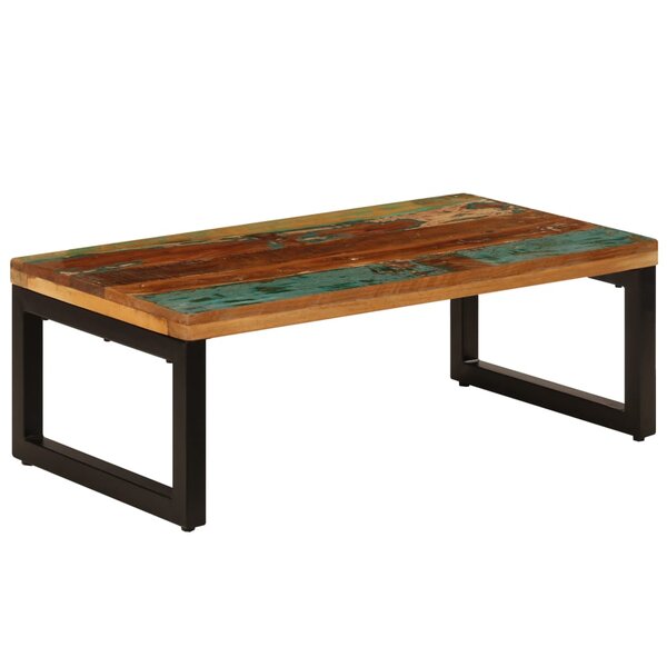 vidaXL Table basse 100x50x35 cm Bois de récupération solide et acier