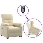 vidaXL Fauteuil Crème Tissu