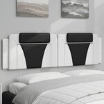 vidaXL Coussin de tête de lit blanc et noir 180 cm similicuir