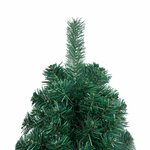 vidaXL Demi-arbre de Noël artificiel pré-éclairé et boules vert 240 cm