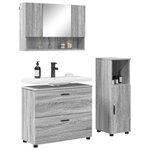 vidaXL Ensemble de mobilier de salle de bain 3 Pièces Gris Sonoma