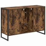 vidaXL Cabinet de salle de bain avec porte Chêne Fumé 90 x 30 x 60 cm