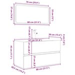 vidaXL Ensemble de meubles de salle de bain 3 Pièces chêne sonoma