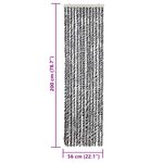 vidaXL Rideau anti-mouches gris et noir et blanc 56x200 cm chenille