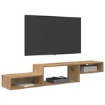 vidaXL Meuble TV mural Montage mural Chêne artisanal 150 x 28 x 26 cm