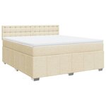 vidaXL Sommier à lattes de lit avec matelas Crème 180x200 cm Tissu