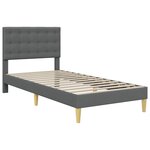 vidaXL Cadre de lit avec matelas Gris foncé 90 x 190 cm Tissu