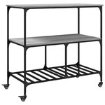vidaXL Chariot de cuisine sonoma gris 100x50x95 cm bois d'ingénierie