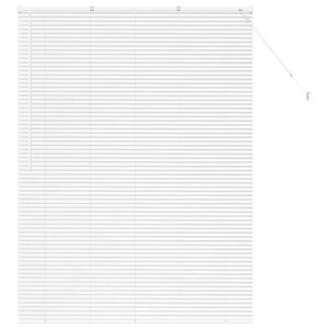 vidaXL Store de Fenêtre avec des rideaux Blanc Aluminium