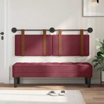 vidaXL Tête de lit suspendue Avec lumière LED Bordeaux PU antique