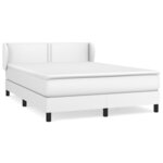 vidaXL Sommier à lattes de lit avec matelas Blanc 140x190cm Similicuir