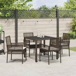 vidaXL Ensemble de salle à manger pour jardin 5 Pièces Marron Poly rotin