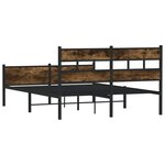 vidaXL Cadre de lit sans matelas chêne fumé 150x200 cm bois ingénierie