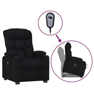 vidaXL Fauteuil Noir Tissu
