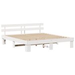 vidaXL Cadre de lit avec tête de lit Blanc 200 x 200 cm Pin massif