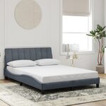 vidaXL Cadre de lit avec lumières LED gris foncé 140x190 cm velours